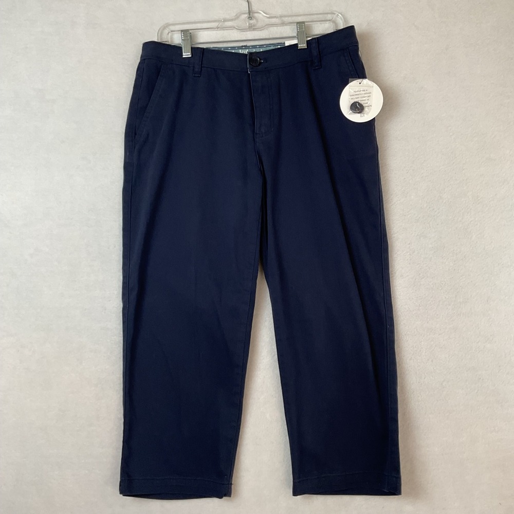 Liz Claiborne Everyday Ease Navy Blue Crop Pants Womens 6 New Super Stretch